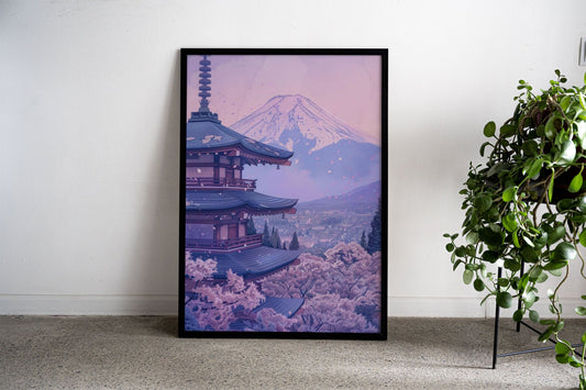 Pink Japan Painting Asian Style Poster | Wall A rt for Home & Office | High-Quality Print