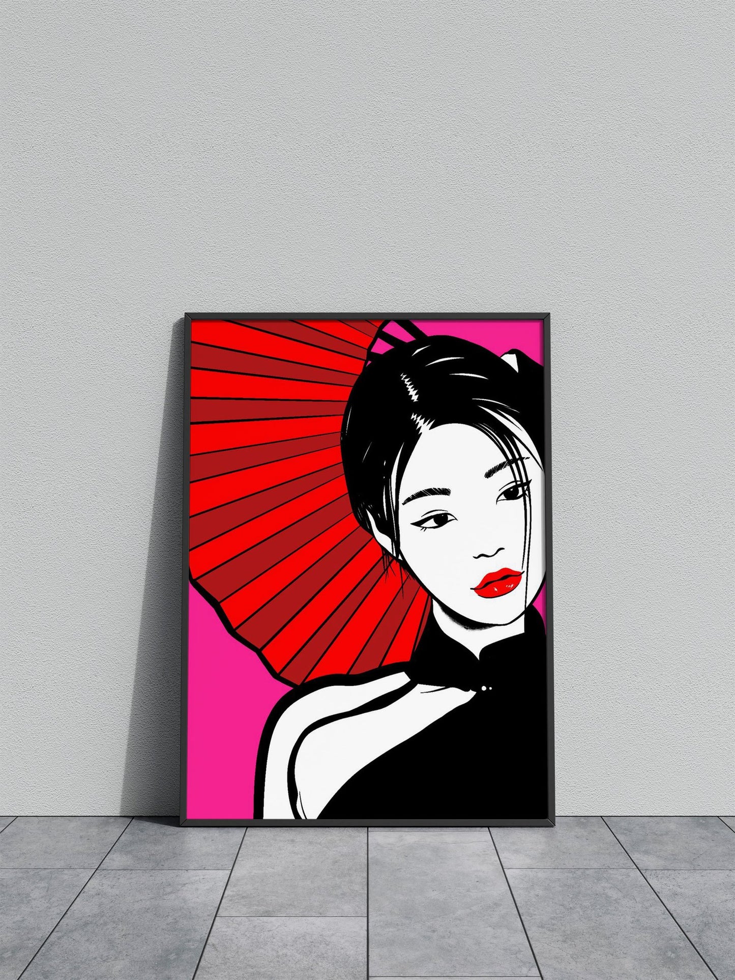 Pink japanese girl Asian Style Poster | Wall Art for Home & Office | High-Quality Print