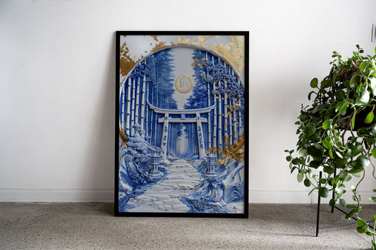 Porcelain Forest Sanctuary Asian Style Poster | Wall Art for Home & Office | High-Quality Print