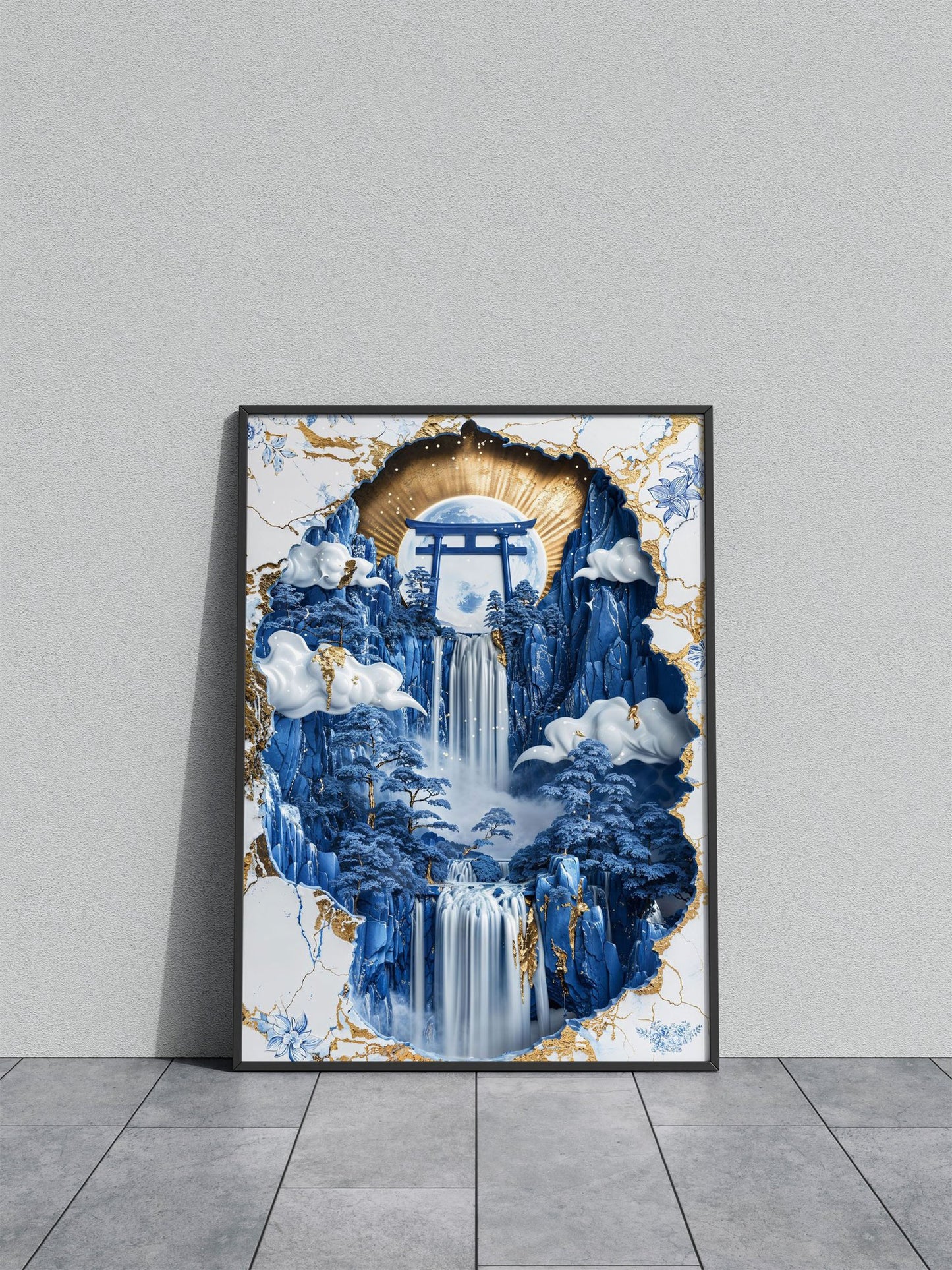 Porcelain Gateway to Peace Asian Style Poster | Wall Art for Home & Office | High-Quality Print