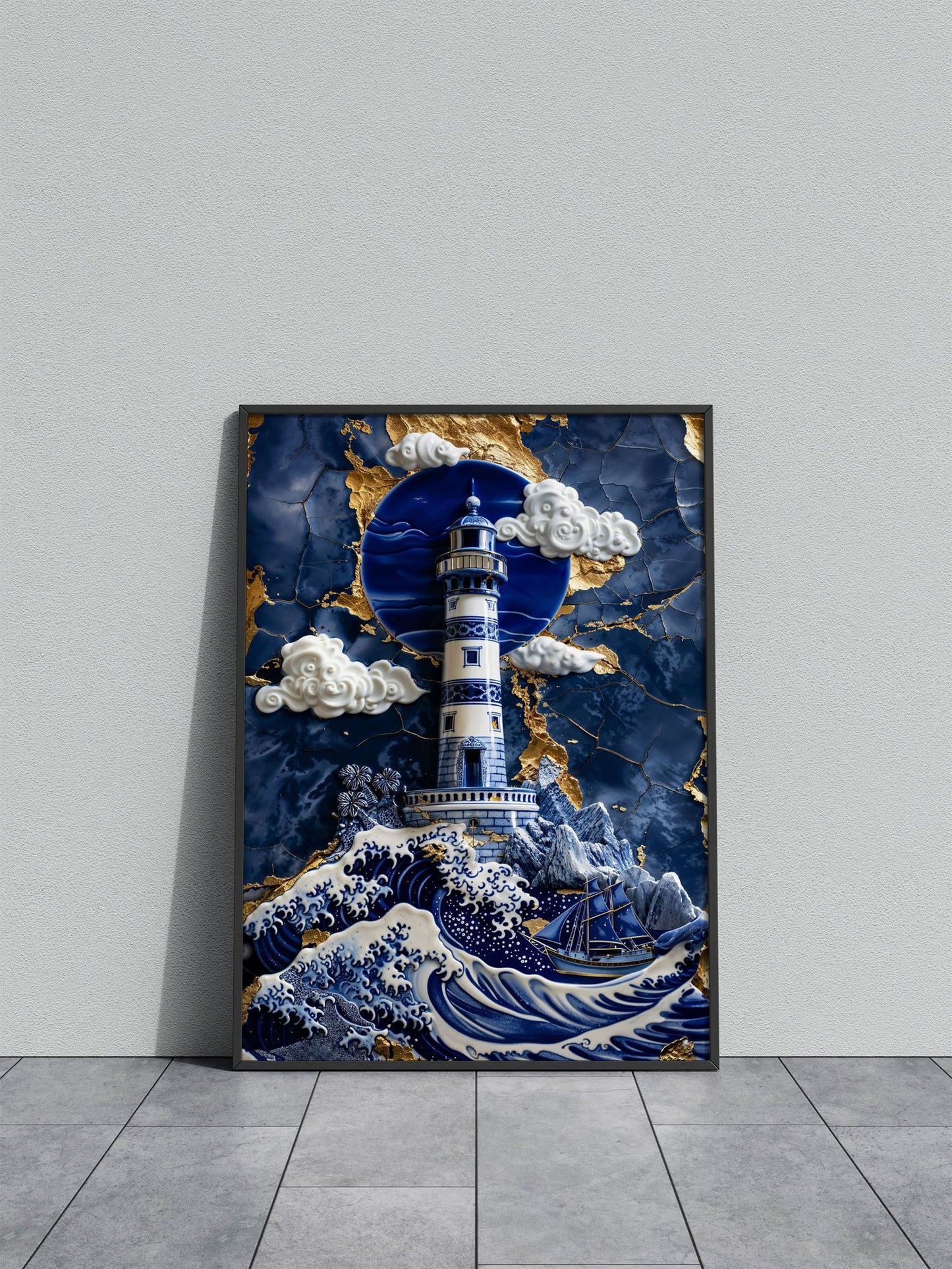 Porcelain Hope at Sea Art Asian Style Poster | Wall Art for Home & Office | High-Quality Print