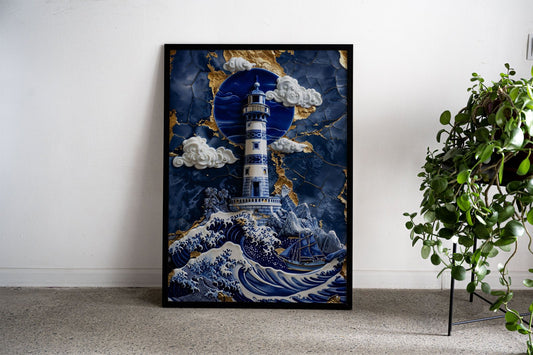 Porcelain Hope at Sea Art Asian Style Poster | Wall Art for Home & Office | High-Quality Print