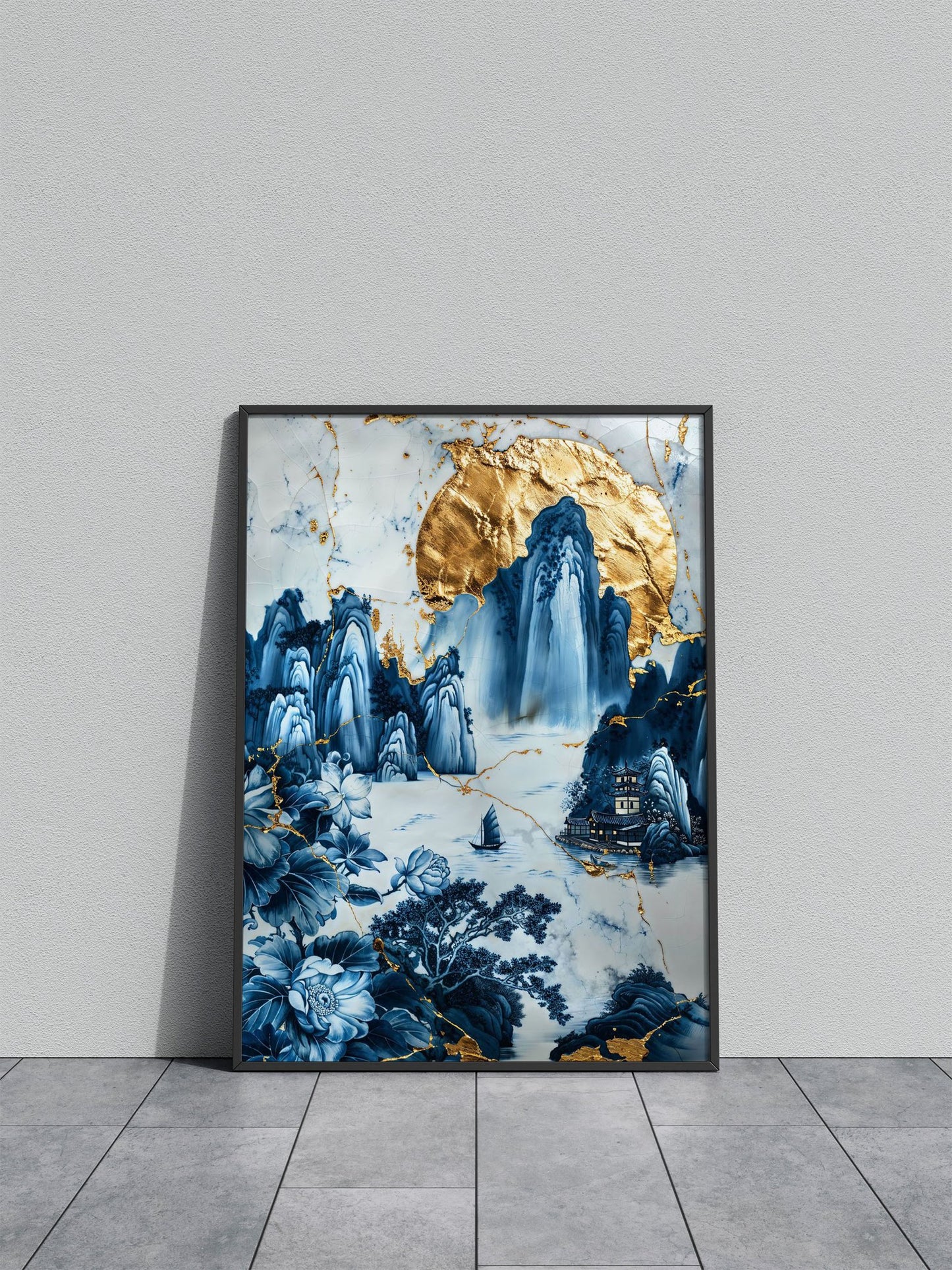 Porcelain Island Voyage Asian Style Poster | W all Art for Home & Office | High-Quality Print