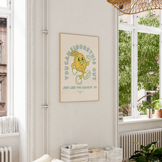You Can Figure This Out | Seafoam and Cream | Art Print - High-Quality Premium Wall Art Decor Sticker