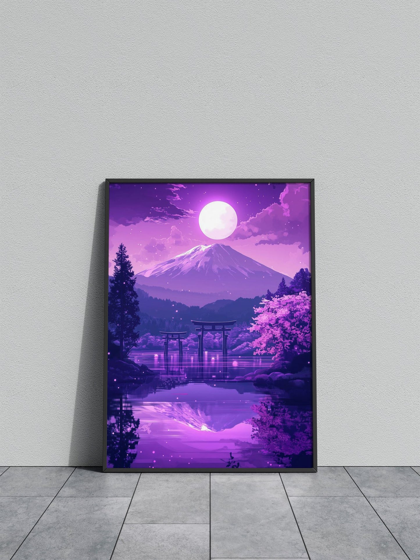 Purple Mountain Night Asian Style Poster | Wa ll Art for Home & Office | High-Quality Print