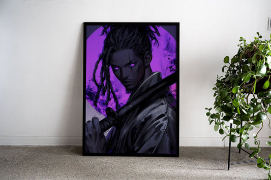 Purple Samurai Asian Style Poster | Wall Art fo r Home & Office | High-Quality Print