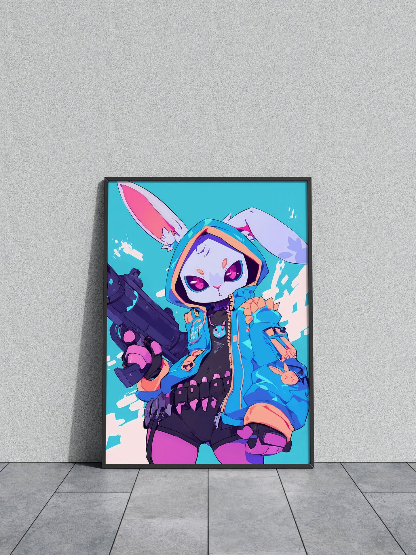 Rabbit Anime Gunner Asian Style Poster | Wall Art for Home & Office | High-Quality Print