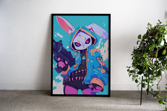 Rabbit Anime Gunner Asian Style Poster | Wall Art for Home & Office | High-Quality Print