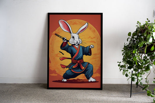 Rabbit Asian Style Poster | Wall Art for Home & Office | High-Quality Print