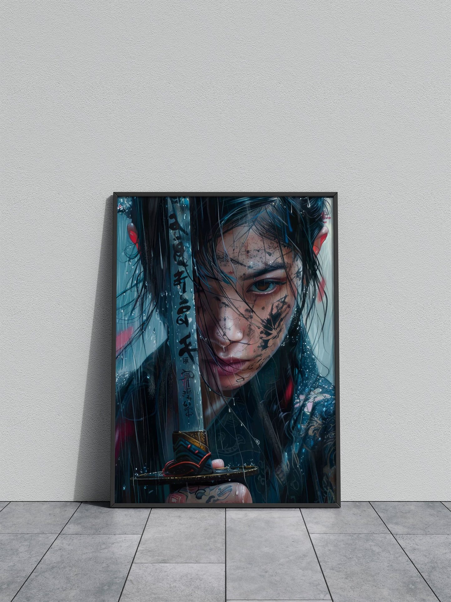 Rain Soaked Samurai Asian Style Poster | Wall Art for Home & Office | High-Quality Print