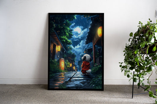 Rainy Night in Japan Asian Style Poster | Wall Art for Home & Office | High-Quality Print