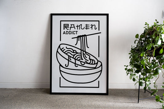 Ramen Addict Illustration Asian Style Poster | Wall Art for Home & Office | High-Quality Print