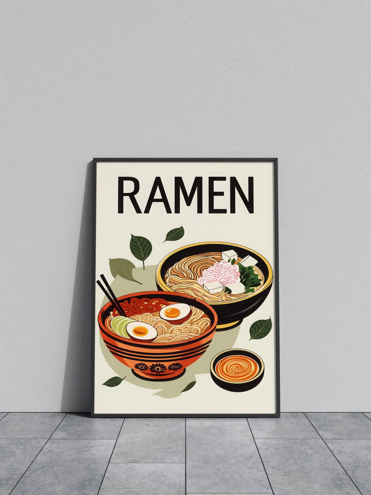 Ramen Bowls japanese Food Asian Style Poste r | Wall Art for Home & Office | High-Quality Print