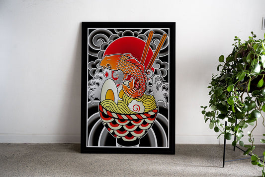 Ramen Fish Asian Style Poster | Wall Art for Ho me & Office | High-Quality Print