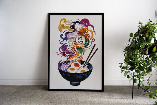 Ramen Retro Japanese Asian Style Poster | Vintage Unframed Wall Art Print for Home & Kitchen Decor | High-Quality Finish | Multiple Sizes Available