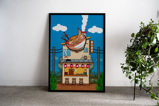 Ramen Shop Illustration Asian Style Poster | Charming Unframed Wall Art Print for Home & Office Decor | Premium Quality | Multiple Sizes Available
