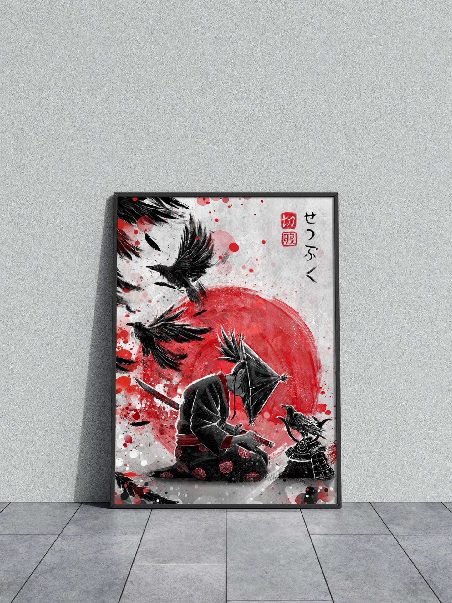 Ravens Spirits Samurai Asian Style Poster | Mystical Unframed Wall Art Print for Home & Office Decor | Superior Quality | Multiple Sizes Available