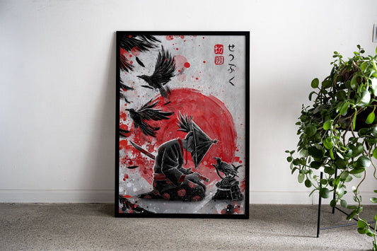 Ravens Spirits Samurai Asian Style Poster | Mystical Unframed Wall Art Print for Home & Office Decor | Superior Quality | Multiple Sizes Available