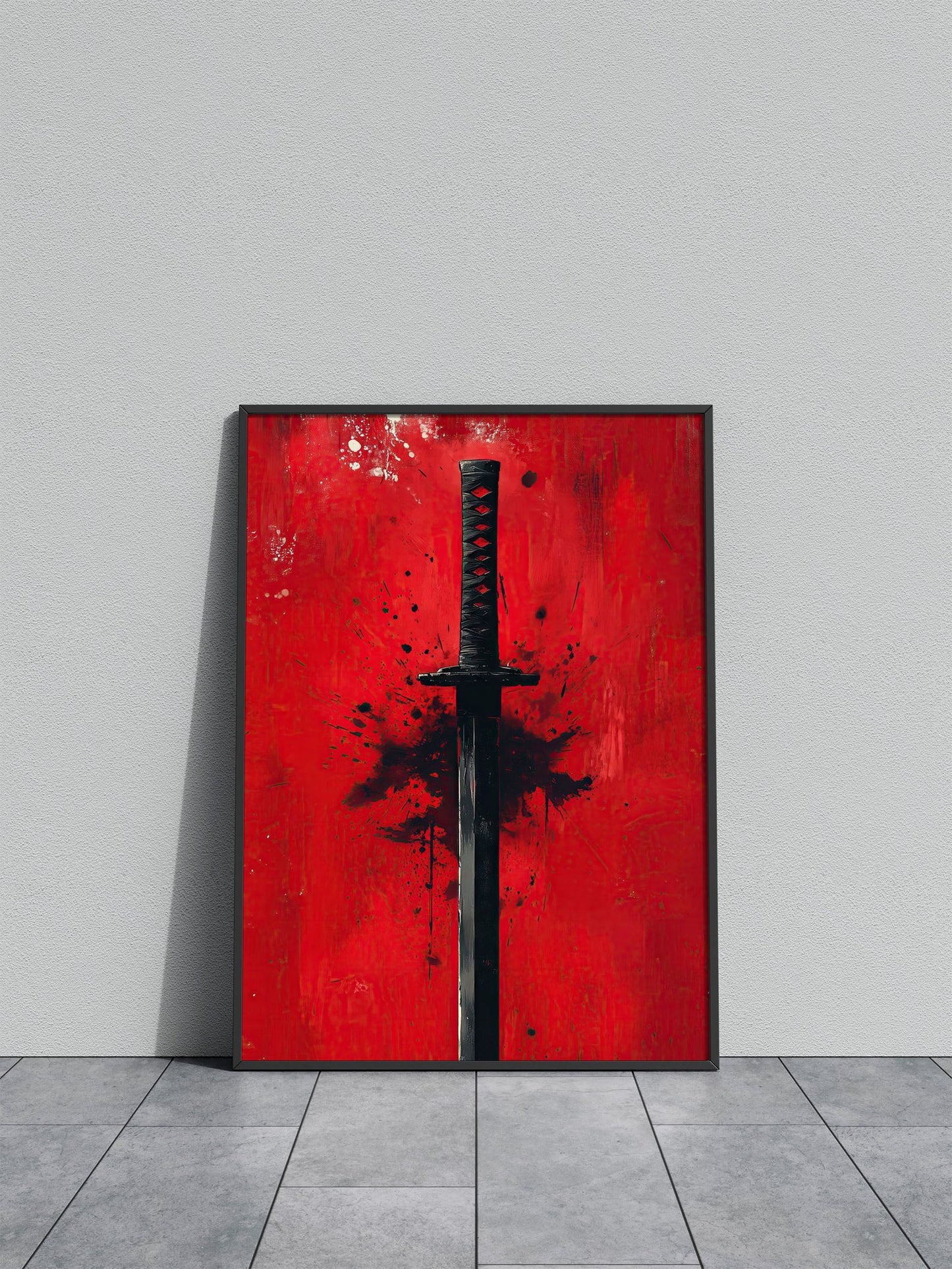 Red And Black Samurai Katana Asian Style Poster | Wall Art for Home & Office | High-Quality Print