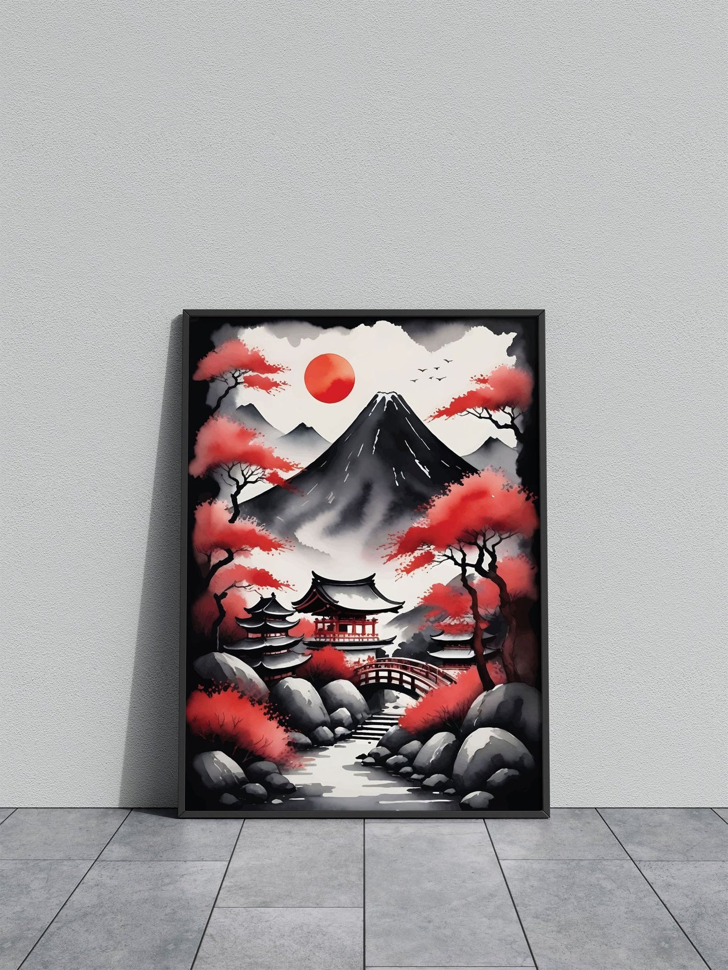 Red Black Asian Asian Style Poster | Wall Art for Home & Office | High-Quality Print