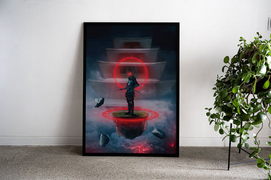 Red Ghost samurai Asian Style Poster | Wall Art for Home & Office | High-Quality Print