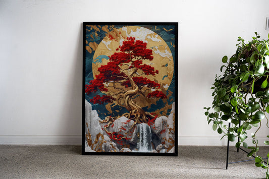 Red Giant Asian Style Poster | Wall Art for Home & Office | High-Quality Print