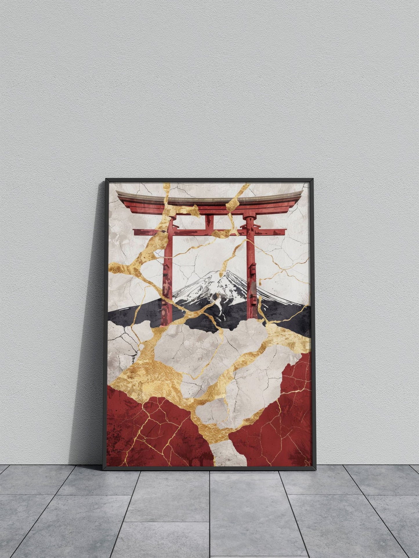 Red Gold Decor Asian Style Poster | Wall Art for Home & Office | High-Quality Print