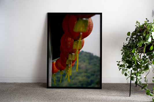 Red Lanterns with Tassels Asian Style Poster | Wall Art for Home & Office | High-Quality Print
