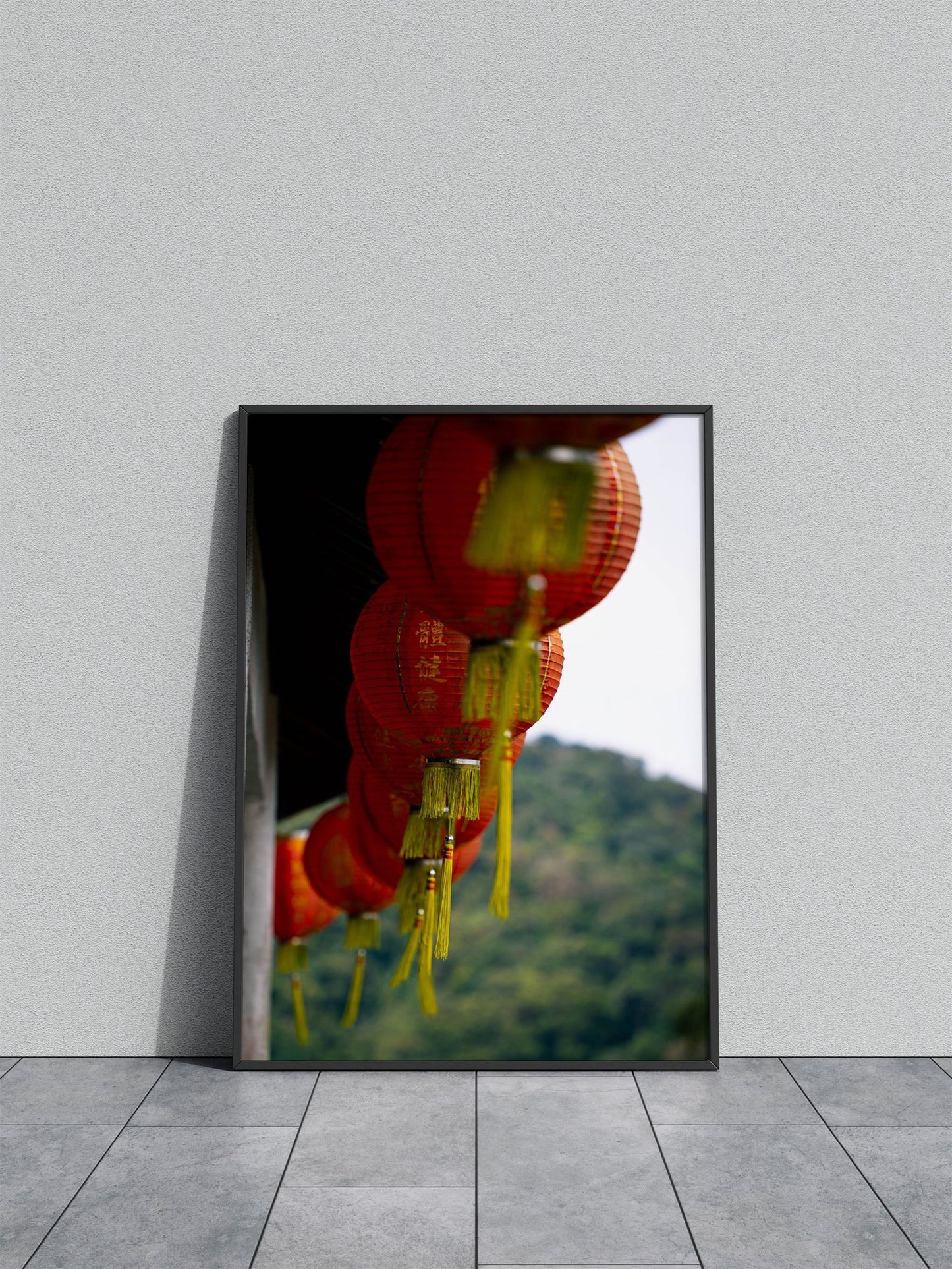 Red Lanterns with Tassels Asian Style Poster | Wall Art for Home & Office | High-Quality Print