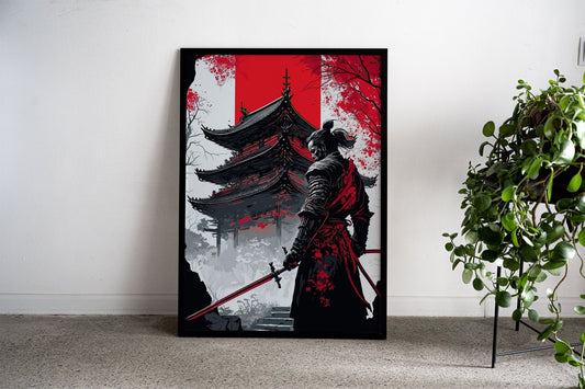Red Moon Japan Sekiro Asian Style Poster | Wall Art for Home & Office | High-Quality Print
