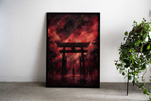 Red Torii Gate Asian Style Poster | Wall Art for Home & Office | High-Quality Print - High-Quality Visual Display