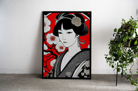 Retro japan girl Asian Style Poster | Wall Art for Home & Office | High-Quality Print - High-Quality Visual Display