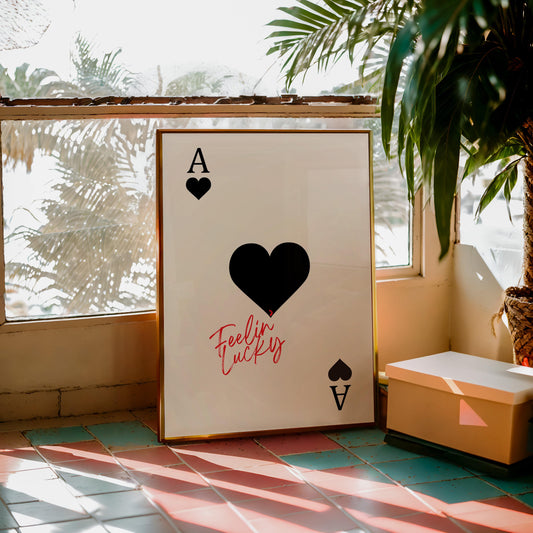 Feelin Lucky Playing Card Print