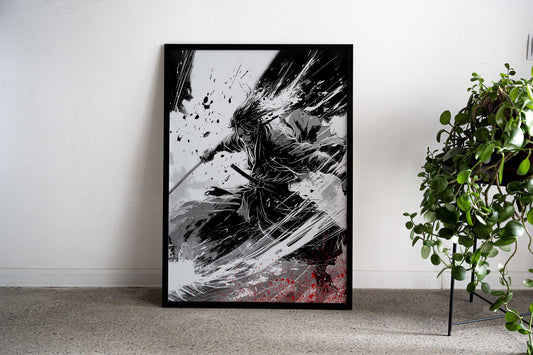 Samurai Anime Ink Asian Style Poster | Wall Art for Home & Office | High-Quality Print - High-Quality Visual Display