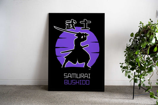 Samurai Bushido Purple Asian Style Poster | Wall Art for Home & Office | High-Quality Print - High-Quality Visual Display