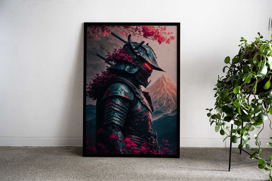Samurai Cherry Japan Asian Style Poster | Wall Art for Home & Office | High-Quality Print - High-Quality Visual Display