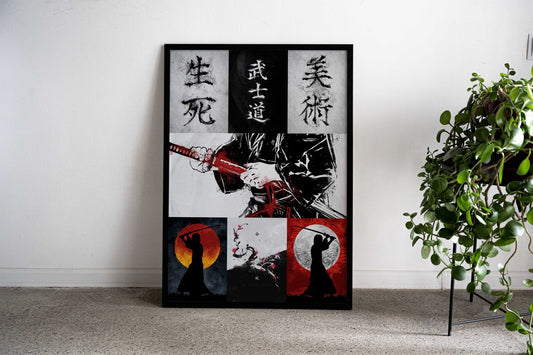 Samurai Collage Asian Style Poster | Wall Art for Home & Office | High-Quality Print - High-Quality Visual Display