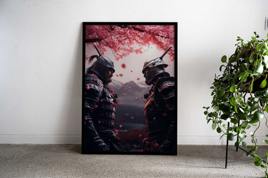 Samurai Faceoff Asian Style Poster | Wall Art for Home & Office | High-Quality Print - High-Quality Visual Display