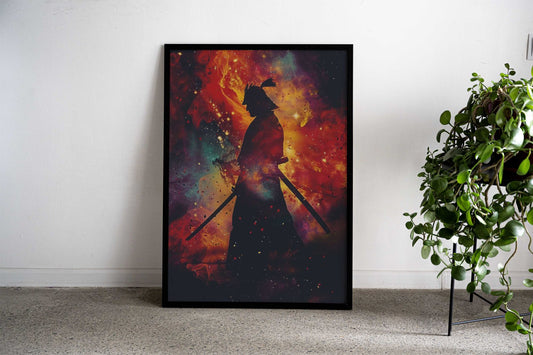 Samurai Galaxy Silhouette Asian Style Poster | Wall Art for Home & Office | High-Quality Print - High-Quality Visual Display