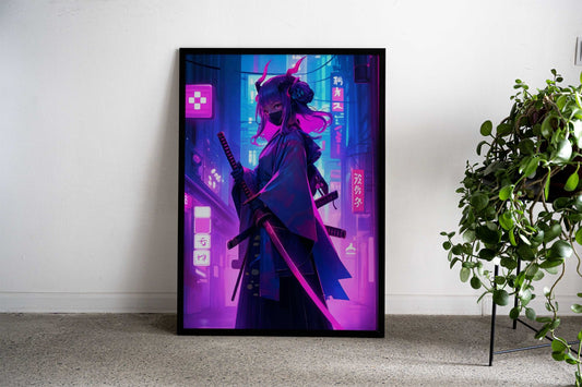 Samurai Geisha Japan Girl Asian Style Poster | Wall Art for Home & Office | High-Quality Print - High-Quality Visual Display