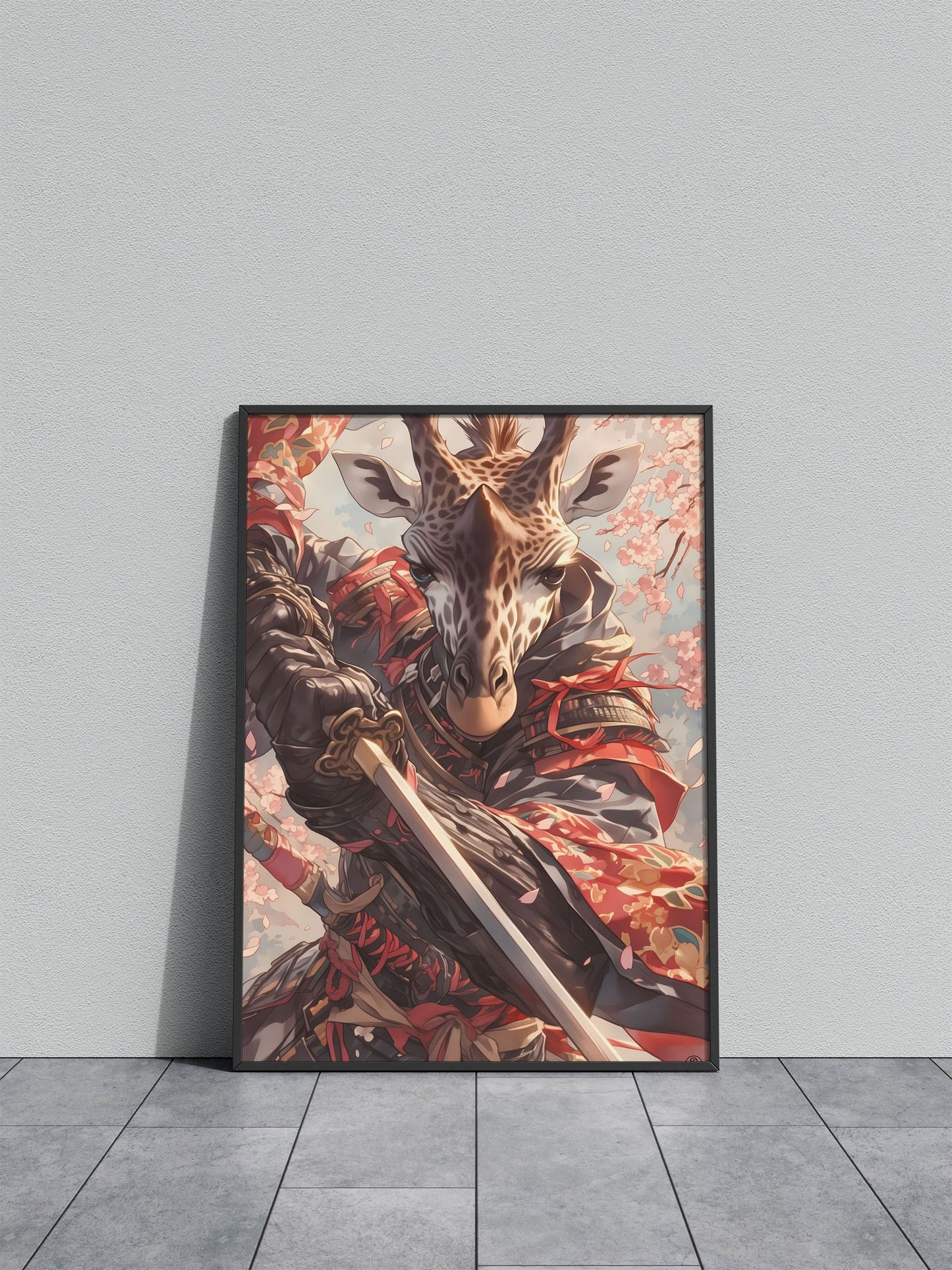 Samurai Giraffe Asian Style Poster | Wall Art for Home & Office | High-Quality Print - High-Quality Visual Display