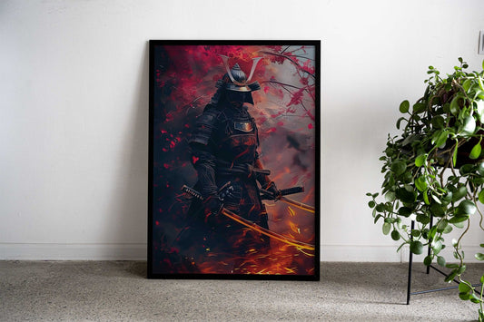 Samurai Japanese Pop Art Asian Style Poster | Wall Art for Home & Office | High-Quality Print - High-Quality Visual Display