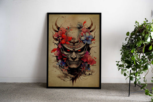 Samurai Mask No 21 Asian Style Poster | Wall Art for Home & Office | High-Quality Print - High-Quality Visual Display