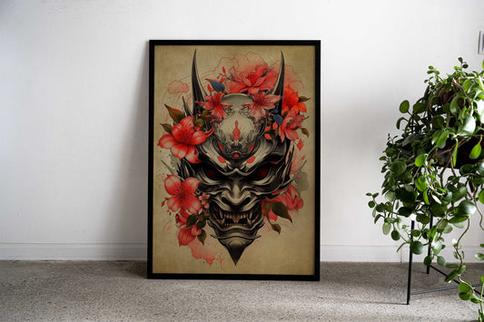 Samurai Mask No20 Asian Style Poster | Wall Art for Home & Office | High-Quality Print - High-Quality Visual Display