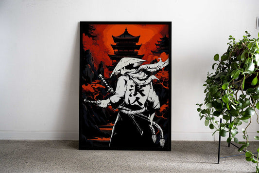 Samurai Memento Mori Asian Style Poster | Wall Art for Home & Office | High-Quality Print - High-Quality Visual Display