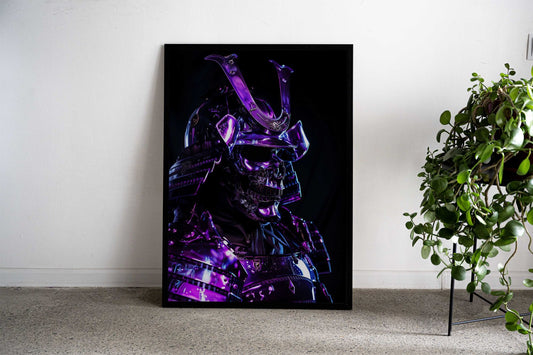 Samurai Purple Skull Mask Asian Style Poster | Wall Art for Home & Office | High-Quality Print - High-Quality Visual Display