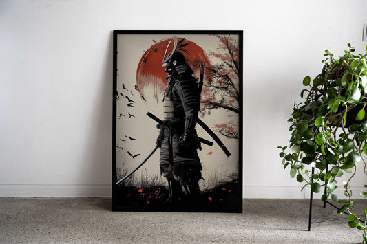 Samurai Sumi e ink wash Asian Style Poster | Wall Art for Home & Office | High-Quality Print - High-Quality Visual Display