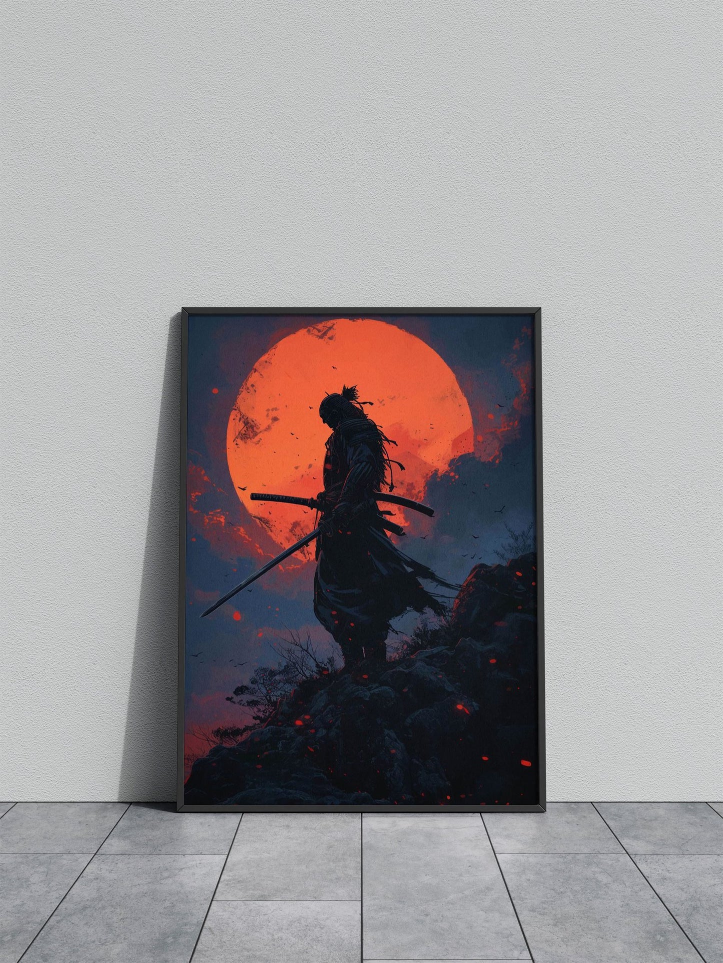 Samurai Sunset Landscape Asian Style Poster | Wall Art for Home & Office | High-Quality Print - High-Quality Visual Display