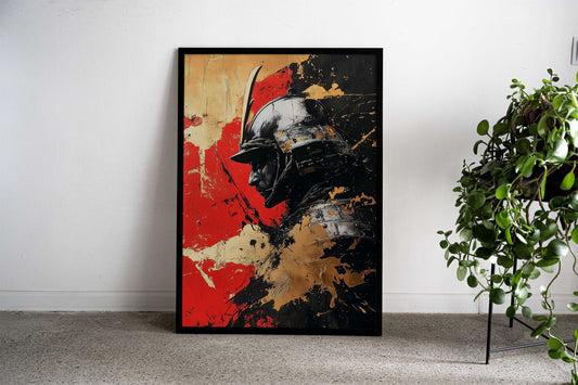 Samurai Warrior in Kintsugi Style Asian Style Poster | Wall Art for Home & Office | High-Quality Print - High-Quality Visual Display