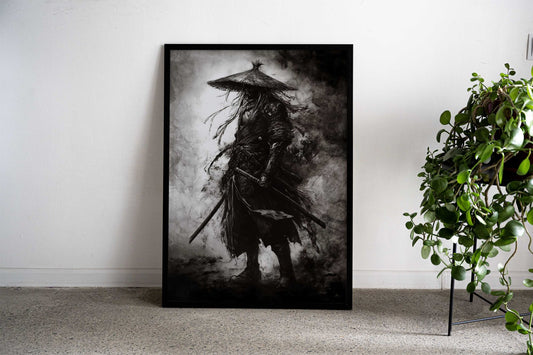 Samurai Warrior in Smoke Asian Style Poster | Wall Art for Home & Office | High-Quality Print - High-Quality Visual Display